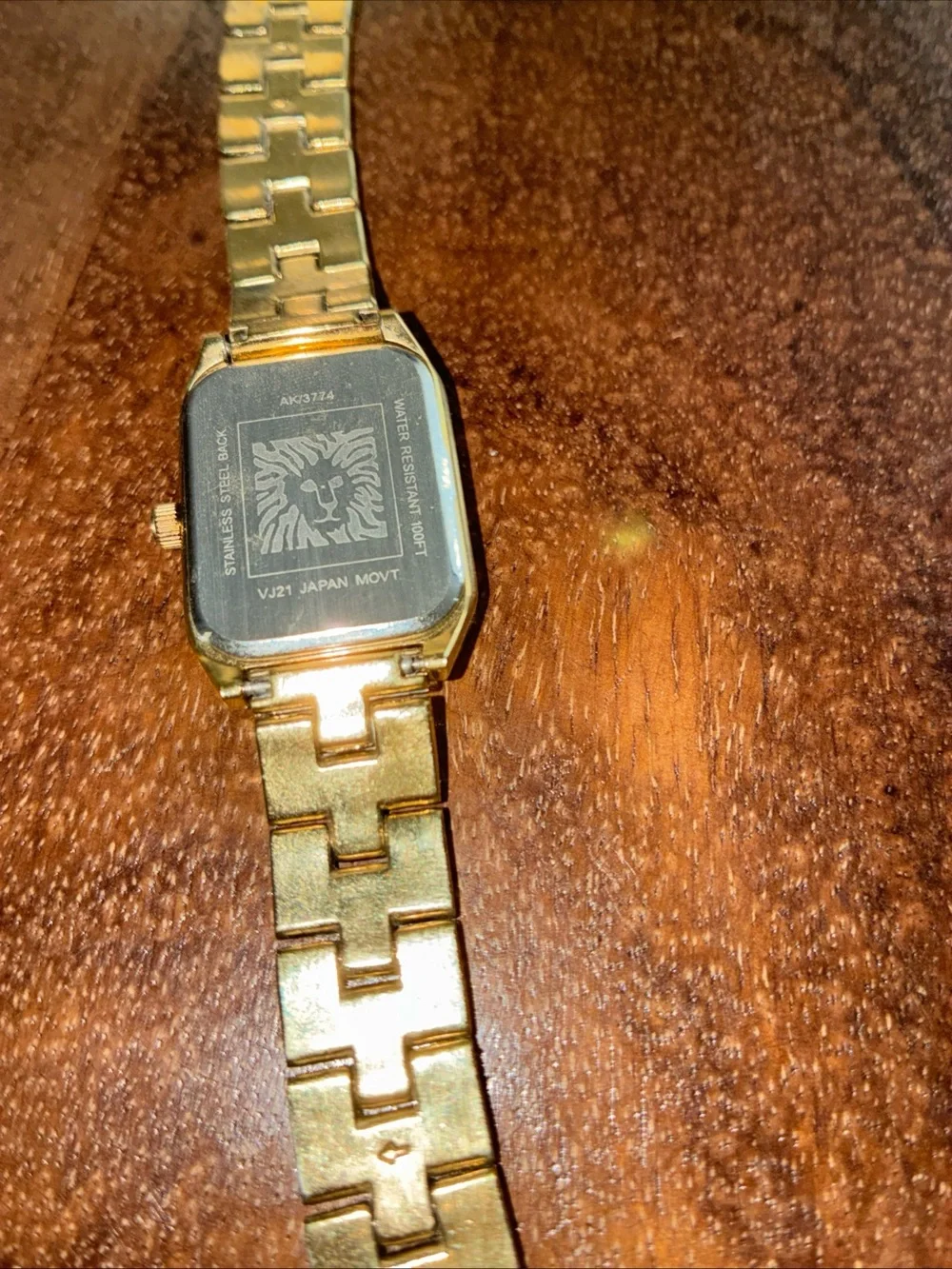 Anne Klein Gold and Black Rectangular Bracelet Watch